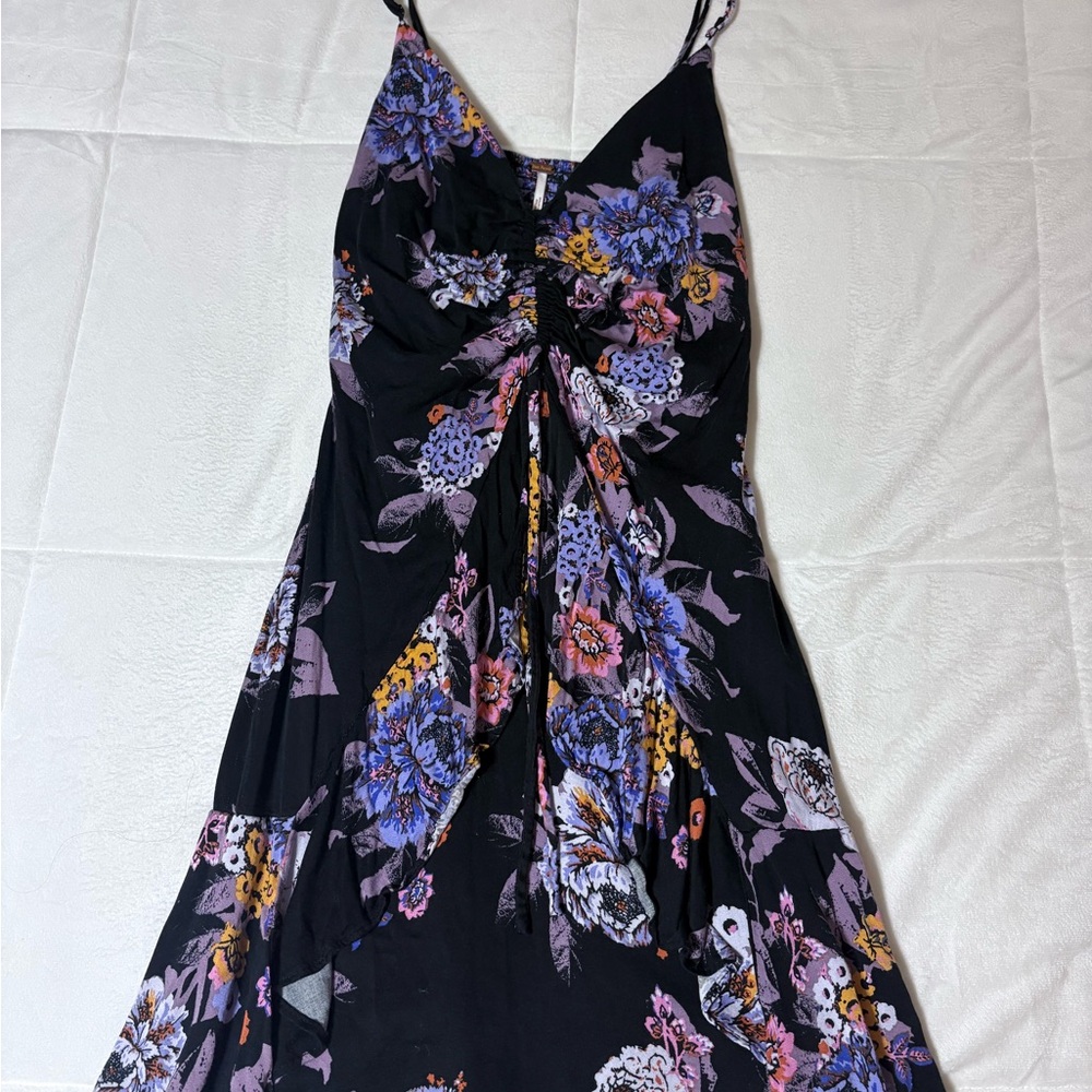 Free People Purple and Blue Pleated Sundress